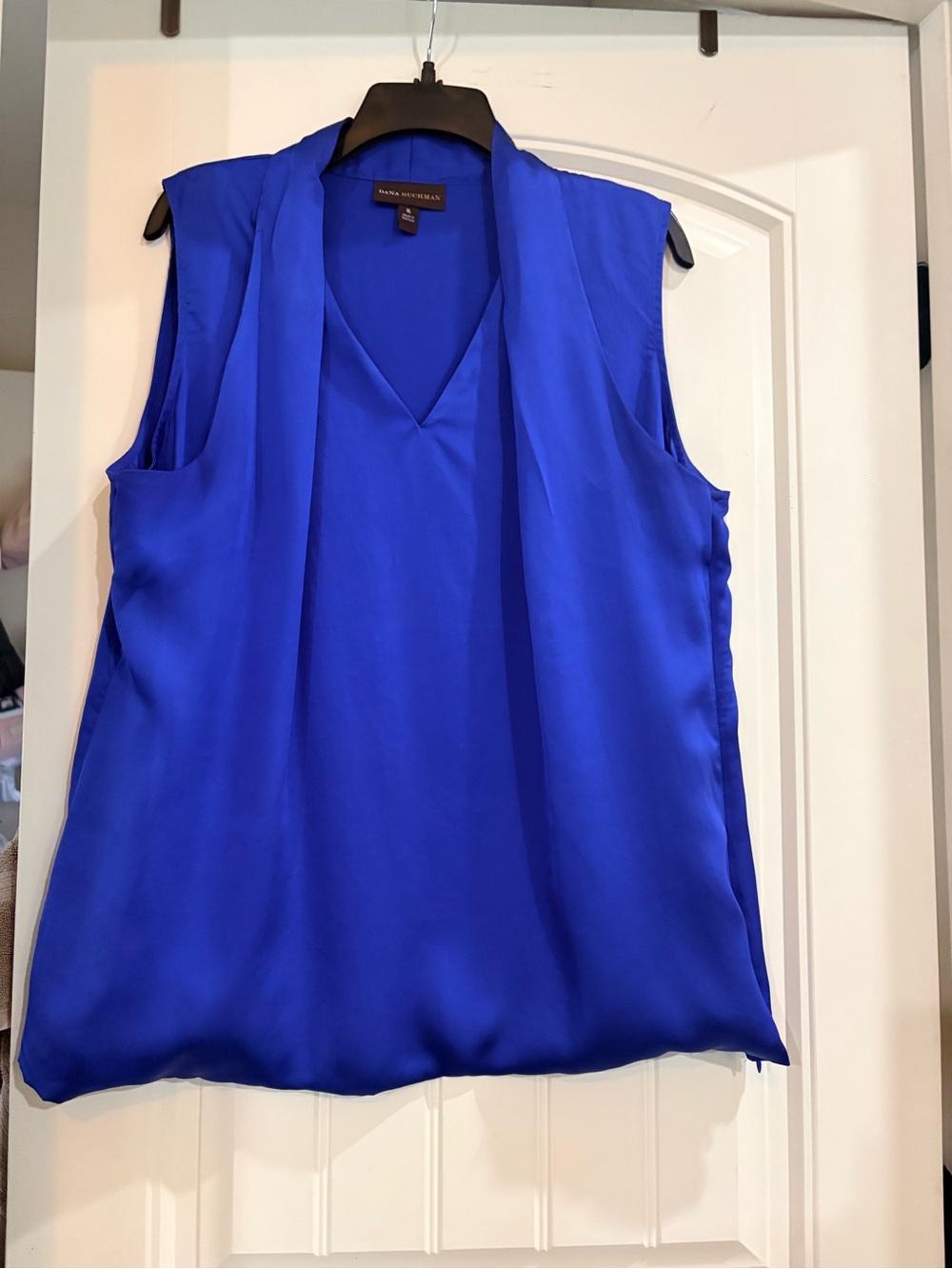 Dana Buchman Cobalt Blue Sleeveless V-Neck Blouse